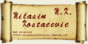 Milašin Kostačević vizit kartica
